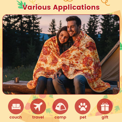 FREESOOTH Pizza Throw Blanket for Adult Kids, Novelty Round Warm Soft Tortilla Blanket for Couch Bed Funny Present, 60 Inches