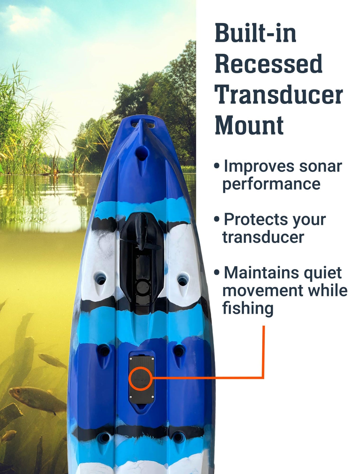 Upgraded Brooklyn 14.0 Tandem Pedal Kayak with Propeller Drive by BKC, 2-Person Sit-On-Top Fishing Kayak, Hand Rudder, Rod Holders, Large Storage, Stable 14ft Hull (Blue Typhoon)