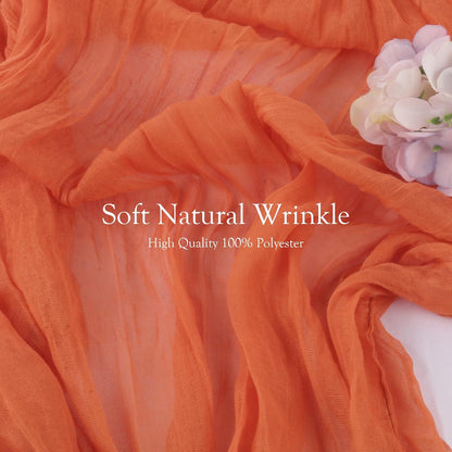8 Pack 10FT 35x120 Inch Orange Easter Cheesecloth Table Runner Gauze Rustic Wedding Cheese Cloth Table Runners
