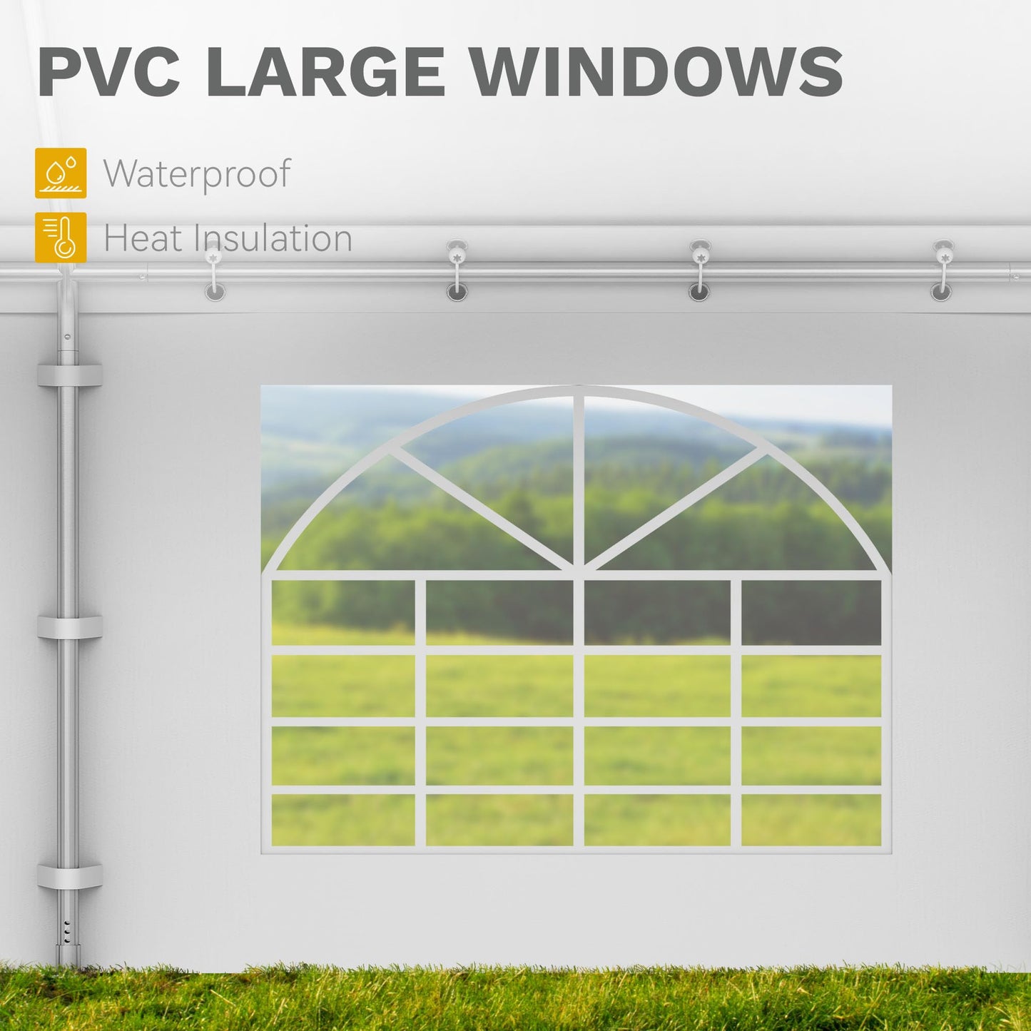 DWVO 20x30ft Party Tent Outdoor Heavy Duty Wedding Event Shelters Galvanized Canopy with Upgraded Large Roof, 2 Storage Bags, Removable PVC Sidewalls, White