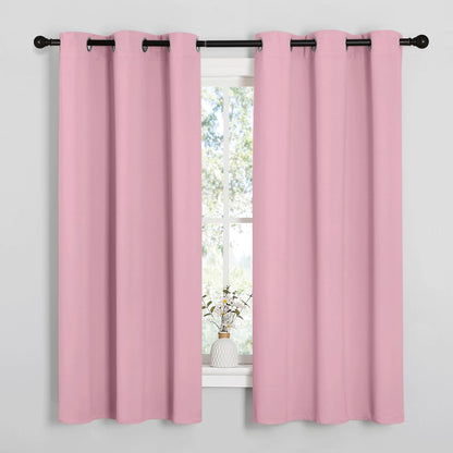 NICETOWN Blackout Window Curtain Panels - Thermal Insulated Grommet Drapes | Crystal Pink, 34x54 Inch Pair