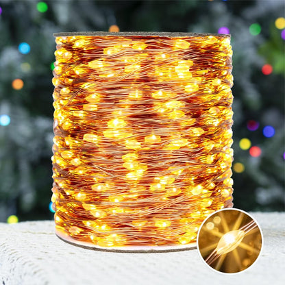 200 600 FT Warm White Fairy Lights Plug in Copper Wire String Lights with Remote, Timer, LEDs, Ideal for Bedroom