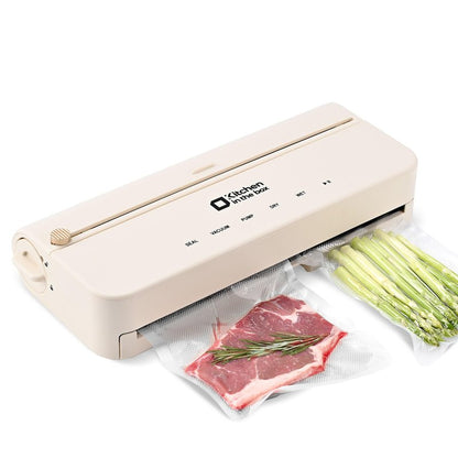 Kitchen Vacuum Sealer, Smart Vacuum Food Sealer with Built-in Bag Storage and Cutter Food Vacuum Storage with External VAC for Jar and Containers, Includes 5M Bag Rolls (silver)