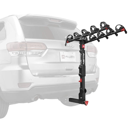Allen Sports Premier Locking Quick Release 5-Bike Carrier for 2 in. Hitch, Model QR555 & Tension Bar Bicycle Cross-Bar Adaptor, Black, One Size