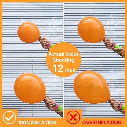 PartyWoo Orange Balloons - 101pcs 12 Inch Fall Latex Helium Balloons for Birthday & Baby Shower Decor