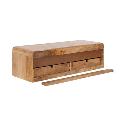 Kate and Laurel Kato Modern Floating Console Table for Entryway, 30 x 10 x 9, Natural Wood, Decorative Transitional Floating Entryway Table with Storage Drawers for Living Room Storage Wall Shelf