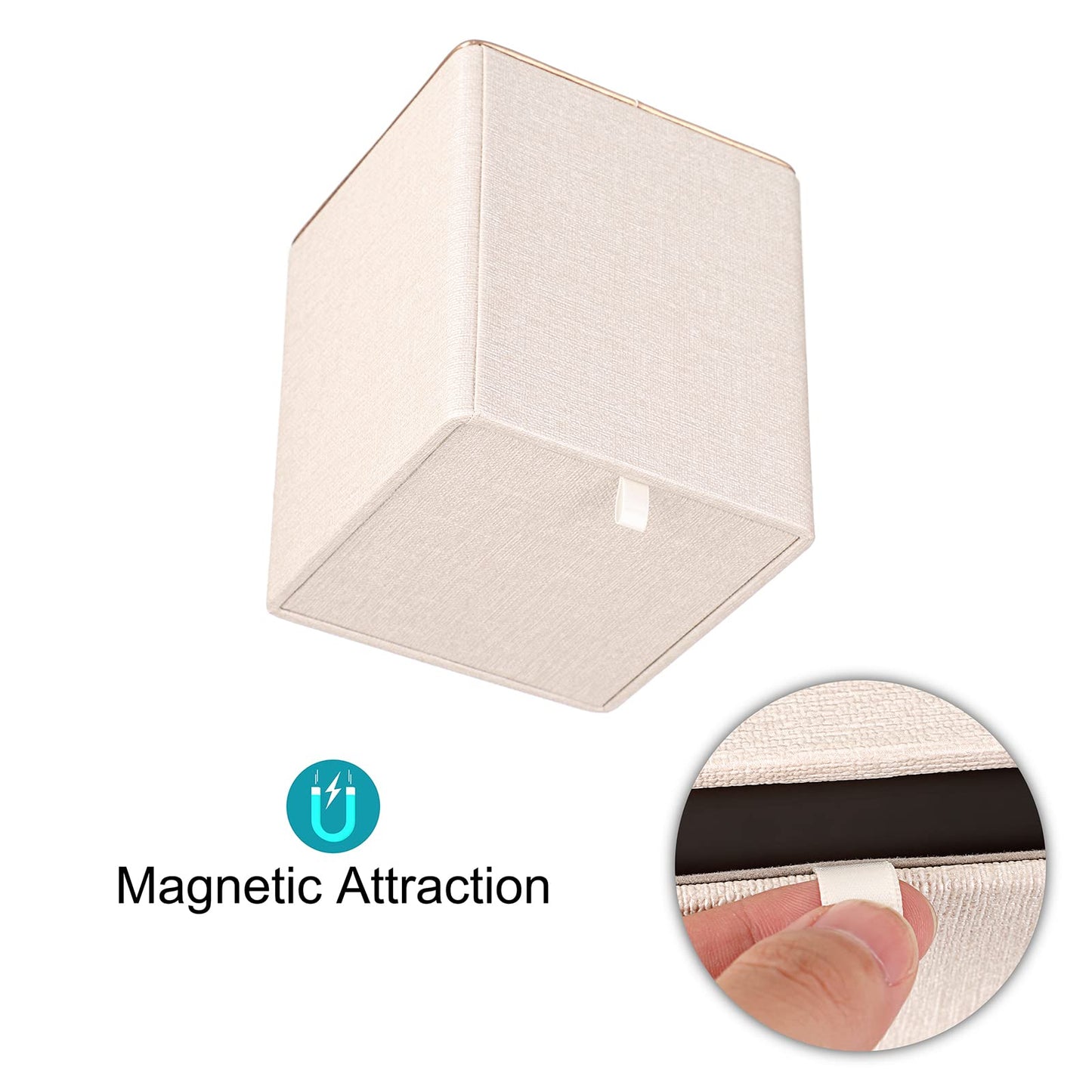 Sumnacon Square Linen Tissue Box Cover - Stylish Cube Tissue Box Holder with Magnetic Bottom, Decorative Tissue Box for Vanity Toilet Tank Dresser Night Stand Table Countertop Office Car, Beige
