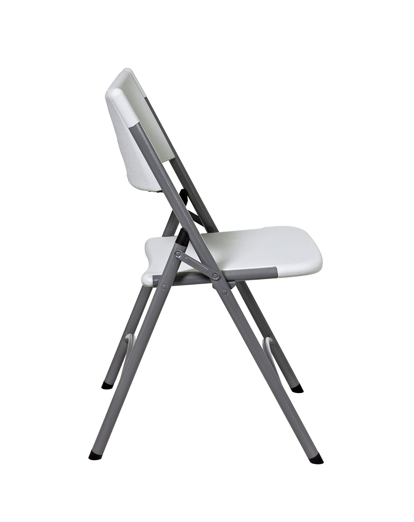 Office Star Resin Furniture for Indoor or Outdoor Use, 4-Piece Set, Folding Chairs Light Grey