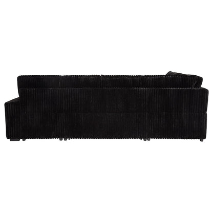 Coaster Home Furnishings - Devonshire - Sleeper Sectional Sofa with Pop-Up Sleep Surface, Storage Chaise, Three Accent Pillows and Pull-Out Bed - Living Room - Black - 511049