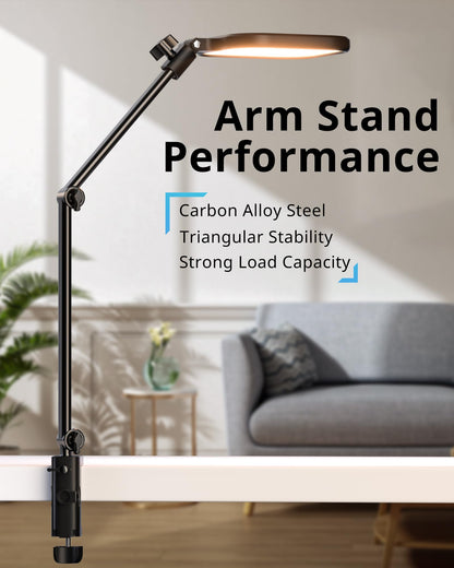 UBeesize Streaming Light, 8" Ring Light for Desk with Clamp and Adjustable Arm, Zoom Lighting for Computer, Video Conference Lighting for Home Office, Video Calls, Streaming, Podcasting