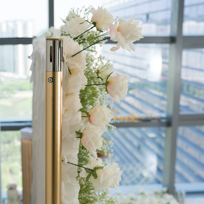 CreateView Artificial Flower Wall Wedding Backdrop, Luxury‌ 3D Silk Floral Party Decor for Wedding Home Hotel Party Baby Show Decor, Quick Assembly/Storage 4 * 8ft (120 * 240cm)