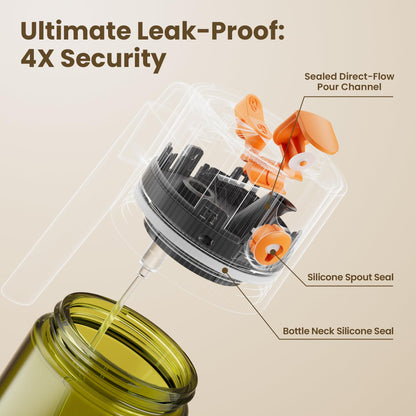 LAKUMIQI 2 in 1 Oil Sprayer for Cooking, 17oz Light-Blocking Glass Spray Bottle with Stickers, Oil Dispenser for Salad, Air Fryer & BBQ