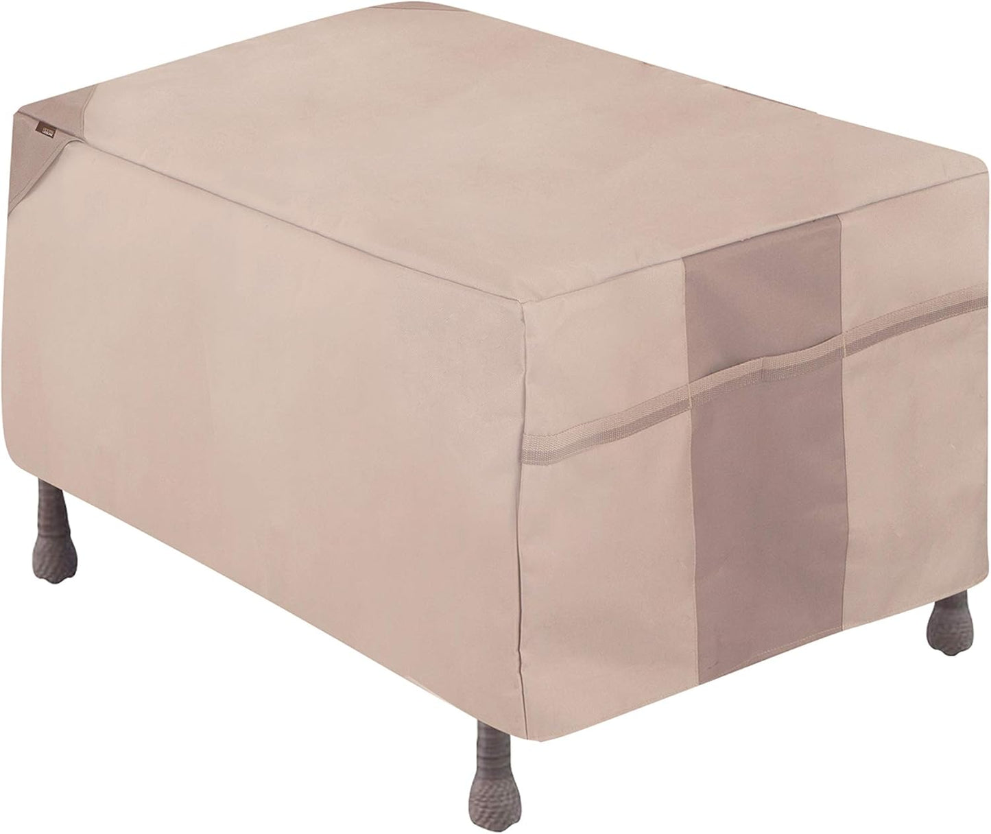 32" 22" 17" Modern Leisure Monterey Patio Ottoman/Side Table Cover - Water-Resistant Fabric - Heavy-Duty Protection