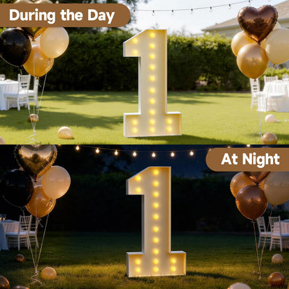 Mixifox Marquee Light Up Numbers 5, 5FT Giant Decorative Kit for Party Decorations, Birthday, Anniversary