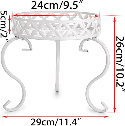 OwnMy Set 2 of Metal Round Plant Stand Rustproof Iron Flower Pot Holder, Modern Plant Display Potted Rack, Indoor