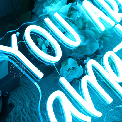 SYLHOME You Are Amazing LED Neon Light Sign 5V Girls Boys Bedroom Living Room Classroom Wall Decor Sign Hanging Smart Kid Birthday USB 16.9" X 10.6" Warm White