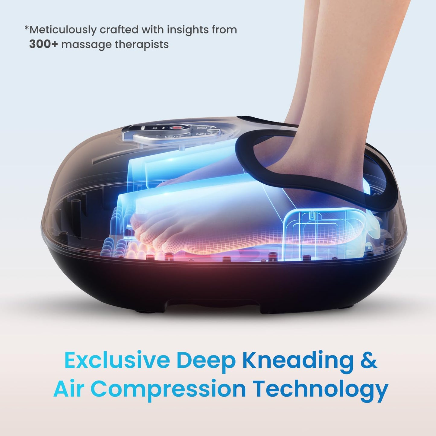 RENPHO Foot Massager Machine with Heat [2026 Upgraded], Shiatsu Foot Massager for Plantar Fasciitis, Foot Massager Machine for Women, Wireless Control, True Full Foot Massager, Up to Size 14, BK