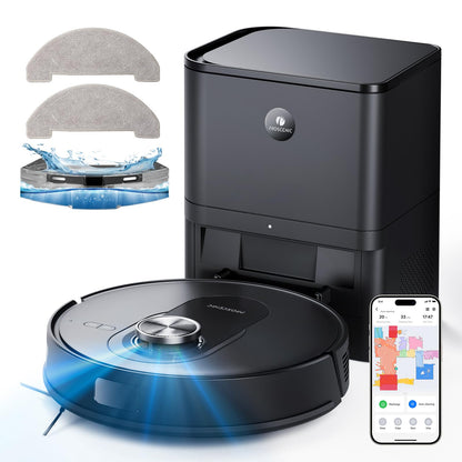 Proscenic Q8 Max Robot Vacuum and Mop with Self Emptying for 60 Days, 5,000 Pa Suction, LiDAR Navigation with Home Mapping, 200 Min Run, Auto Self-Charging, WiFi APP Control for Floor
