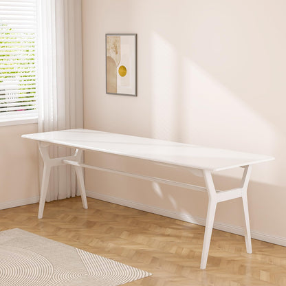 OSCHF Solid Wood Study Desk - 78.8" Double Long Computer Table for Home Office, 2-Person PC Workstation, White