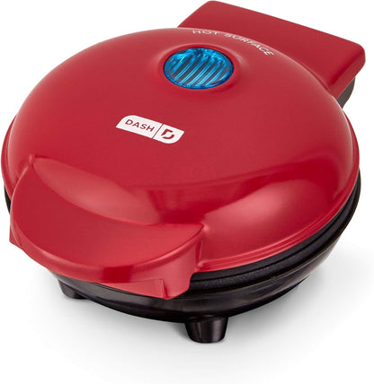 DASH Mini Maker Portable Grill Machine + Panini Press for Gourmet Burgers, Sandwiches, and Snacks - Red