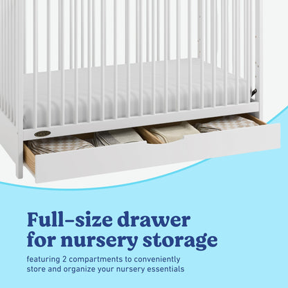 Graco Olivia 3-in-1 Convertible Crib with Drawer – Converts from Baby Crib to Toddler Bed and Daybed, GREENGUARD Gold Certified, Baby Safety Alliance Verified, Easy Assembly (White)