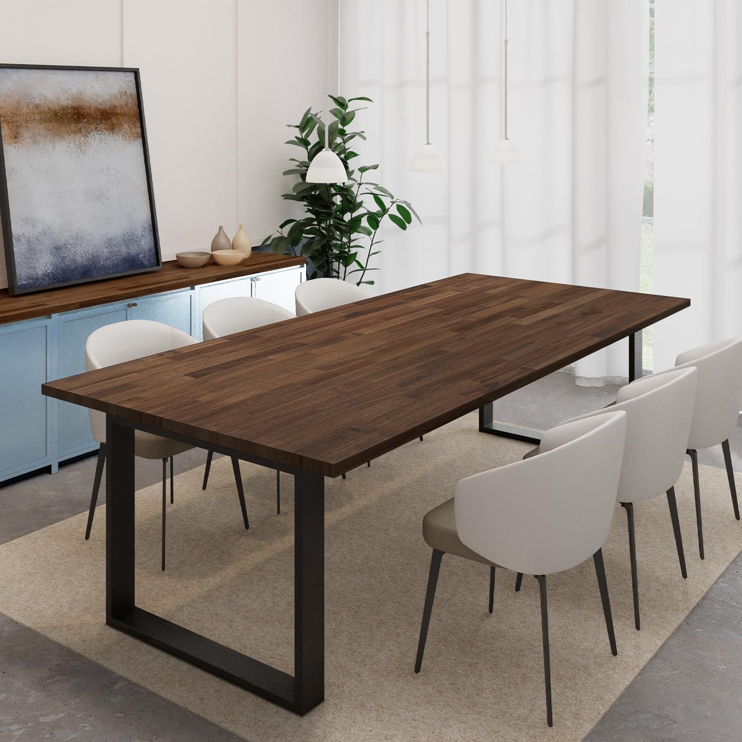 Howizz 60 x 30 in. Solid Wood Table Top, Dark Walnut Stained Acacia Desktop for Standing Desk/Office Tabletop/Countertop, 1in. Thick