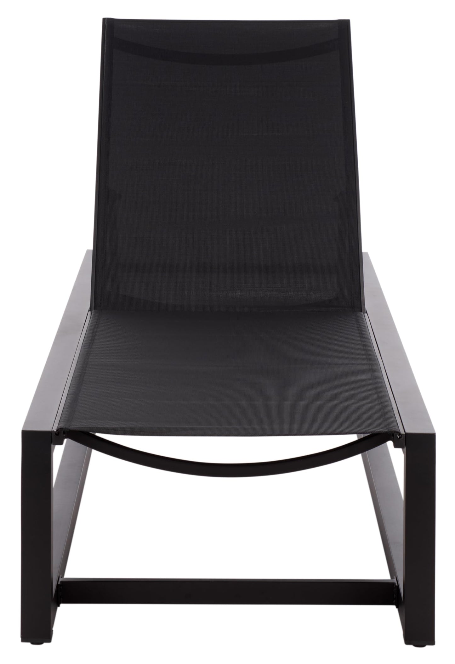 SAFAVIEH Outdoor Patio Furniture Collection – Logan Black & Black Aluminum Lounger, Adjustable Modern Outdoor Reclining Chaise (PAT7561A)