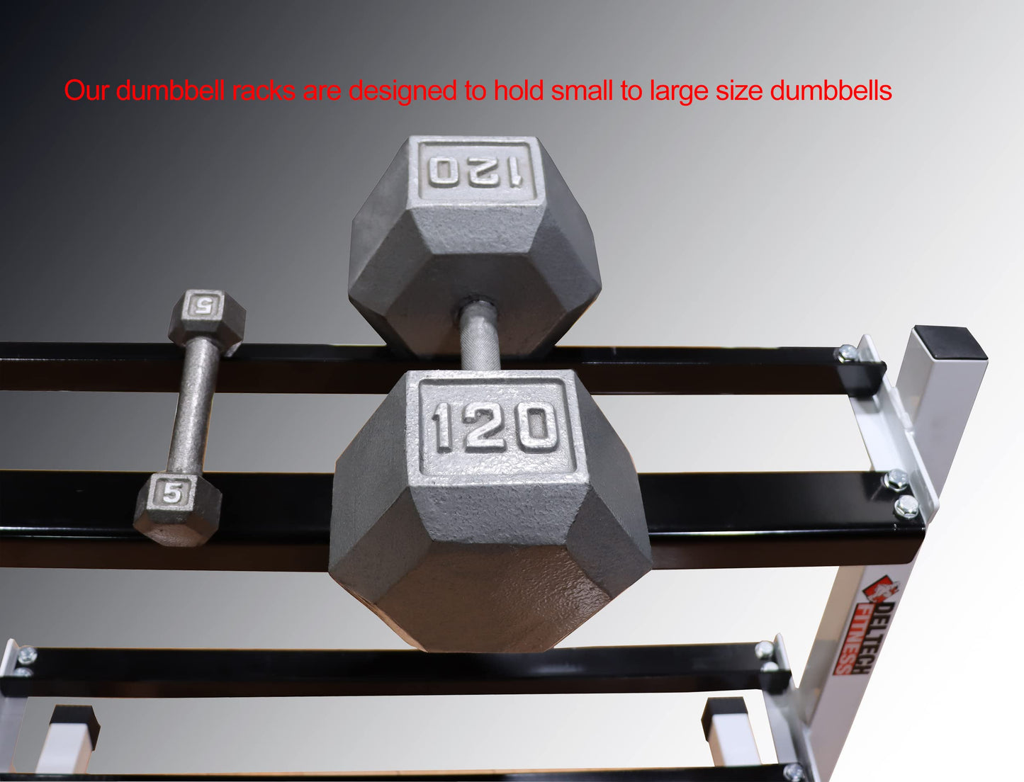DF516- Three Tier 55" Dumbbell Rack by Deltech Fitness
