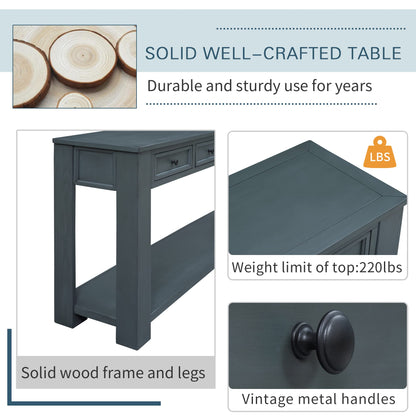 Console Table Sideboard with Storage and Bottom Shelf for Living Room, Kitchen, Entryway/Hallway