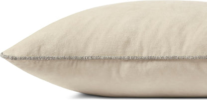 Loloi Liza Pillow Cover 22'' x 22'' with Poly, Ivory