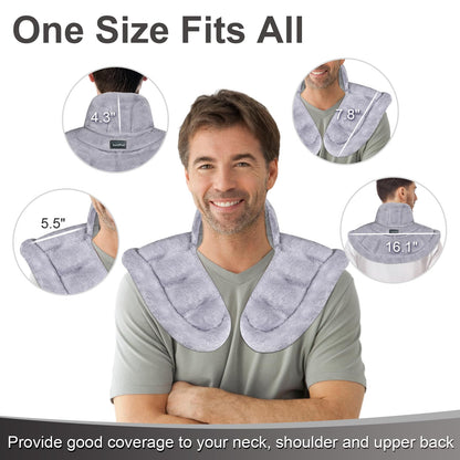 SuzziPad Microwave Heating Pad for Neck and Shoulders, Weighted Shoulder Wrap to Reduce Discomfort, Heated Wraps with Herbal Aromatherapy, Moist Heat Warmer Hot & Cold Compress