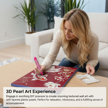 DIY Castle Pearl Painting Kit – Creative Handmade Christmas Tree Wall Art, Elegant Beaded Craft Gift for Girlfriend, Friends, and Holiday Home Decoration (White Building)