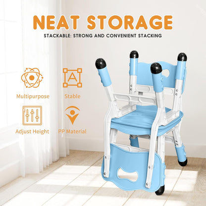 JIAOQIU 3 2-6. 220LBS Set Kid Chairs Indoor Level Adjustable Suitable for Children Age Toddler Chairs Maximum