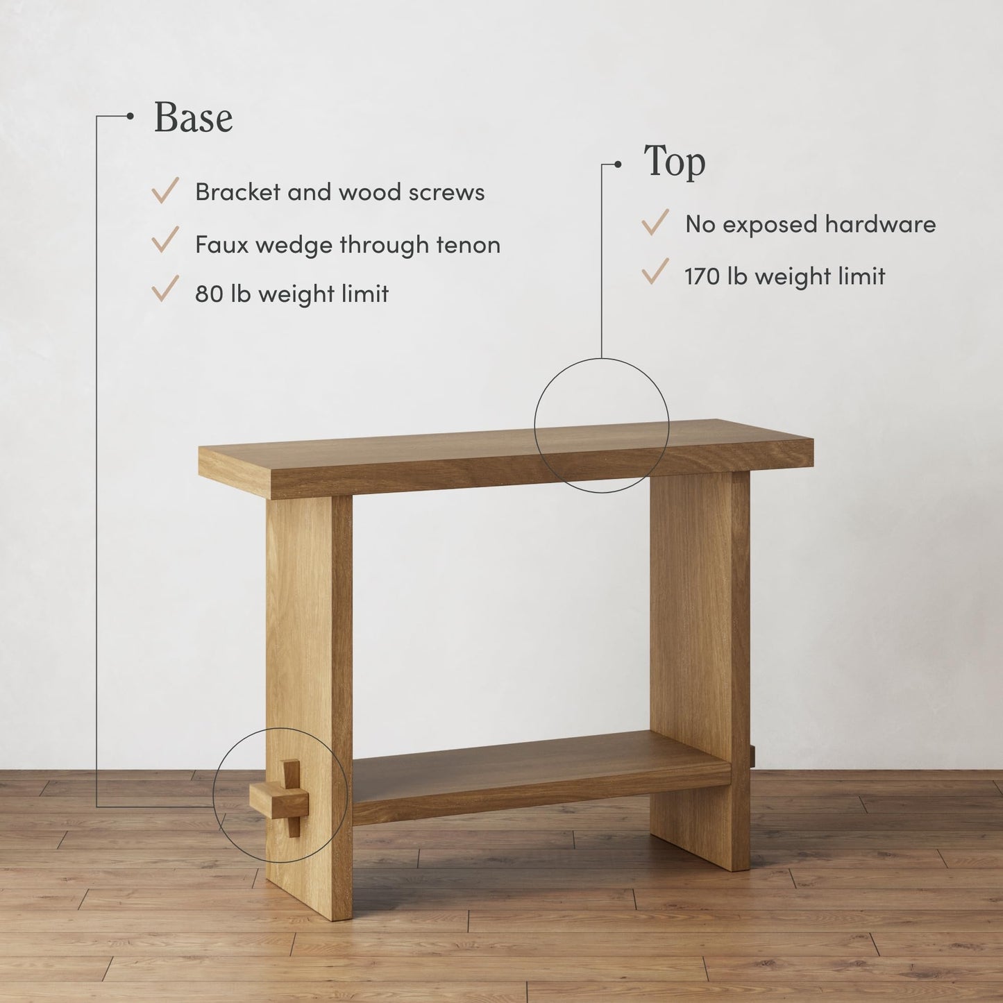 Nathan James Virgo Wood Accent Storage Console Sofa Table, for Entryway, Hallway or Living Room, Light Brown - Set of 2