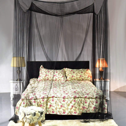 Goplus Mosquito Net - 4 Corner Post Bed Canopy for King & Large Queen Size Beds - Black