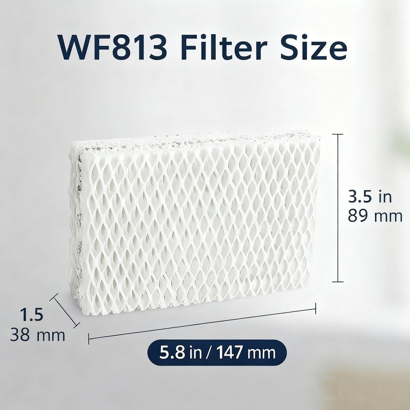 QalryXen WF813 Humidifier Filter Replacement, High-Density Wick Filters Compatible with Equate EQWF813, Relion RCM832/RCM-832N, ProCare PCWF813, EQ-2119-UL, PCCM-832N Cool Mist Humidifiers (3-Pack)