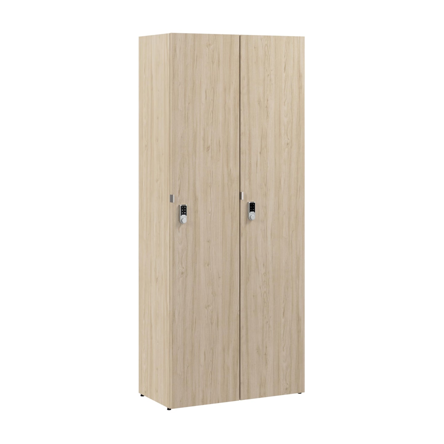 Bush Business Furniture Single Tier 2 Door Storage Locker with Keypad Locks, Office Furniture, Assure Collection, Natural Elm