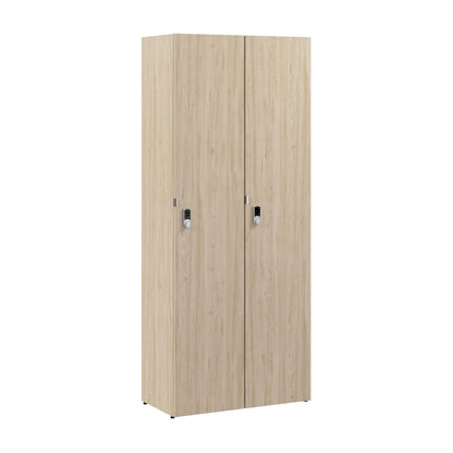 Bush Business Furniture Single Tier 2 Door Storage Locker with Keypad Locks, Office Furniture, Assure Collection, Natural Elm