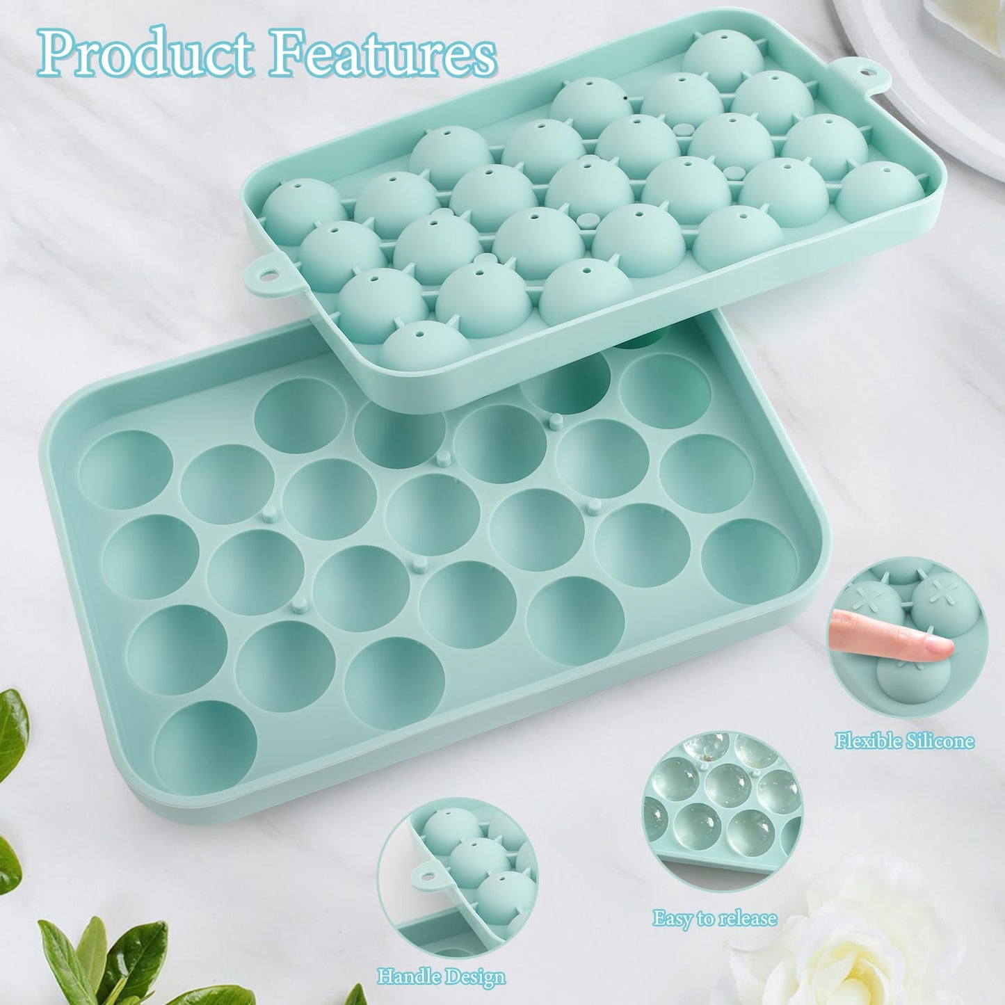 MOCCOOL Grape Soap Molds for Soap Making, 3D Silicone Fruit Mold for Homemade Soap, Decorative Grape Shape Mold for DIY Soap Making Kit, Professional Soap Making Supplies for Adults and Crafters, Blue