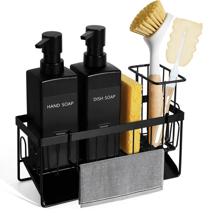 12 oz 350 ml Set, Set GMISUN Dish Soap Dispenser, fl / Dual Kitchen Soap Dispensers with Sponge Holder, Customized