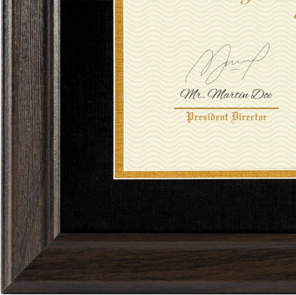 11x14 8.5x11 14 11 Diploma Frames with Blue Mat, Fits Degree Certificate Document, x Walnut Color Frame with Plexiglass