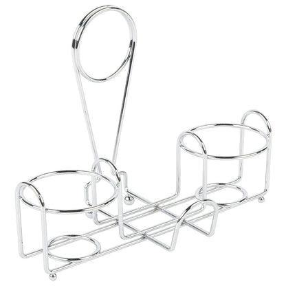 G.E.T. Chrome Metal Two Compartment Condiment Caddy - 4-22735 Metal Table Caddies Collection