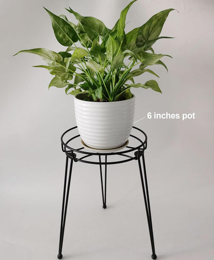 iLTreFlo 18.7 inches (18.7 inches Midcentury Modern Metal Potted Plant Stand Tall Flower Pot Holder Large Rustproof