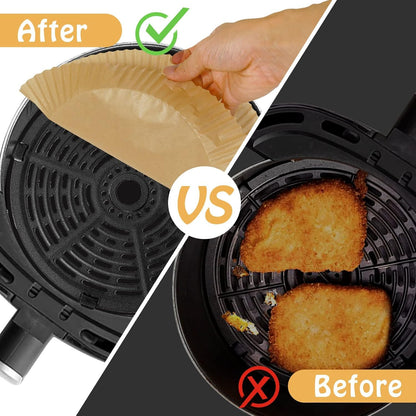 SIUDANGKA Mini Air Fryer Liners - 100 Pcs Non-Stick Parchment Paper Pads for 2QT Fryers | Compatible with Ninja, COSORI, Instant Vortex, CHEFMAN