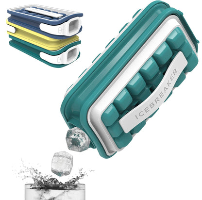 ICEBREAKER POP - 4 IN 1 - DISPENSER - MAKER - BIN - ICE PACK - Make And Serve Ice Without Ever Touching The Ice - The Sanitary Silicone Ice Tray for Freezer With Lid - Ice Cube