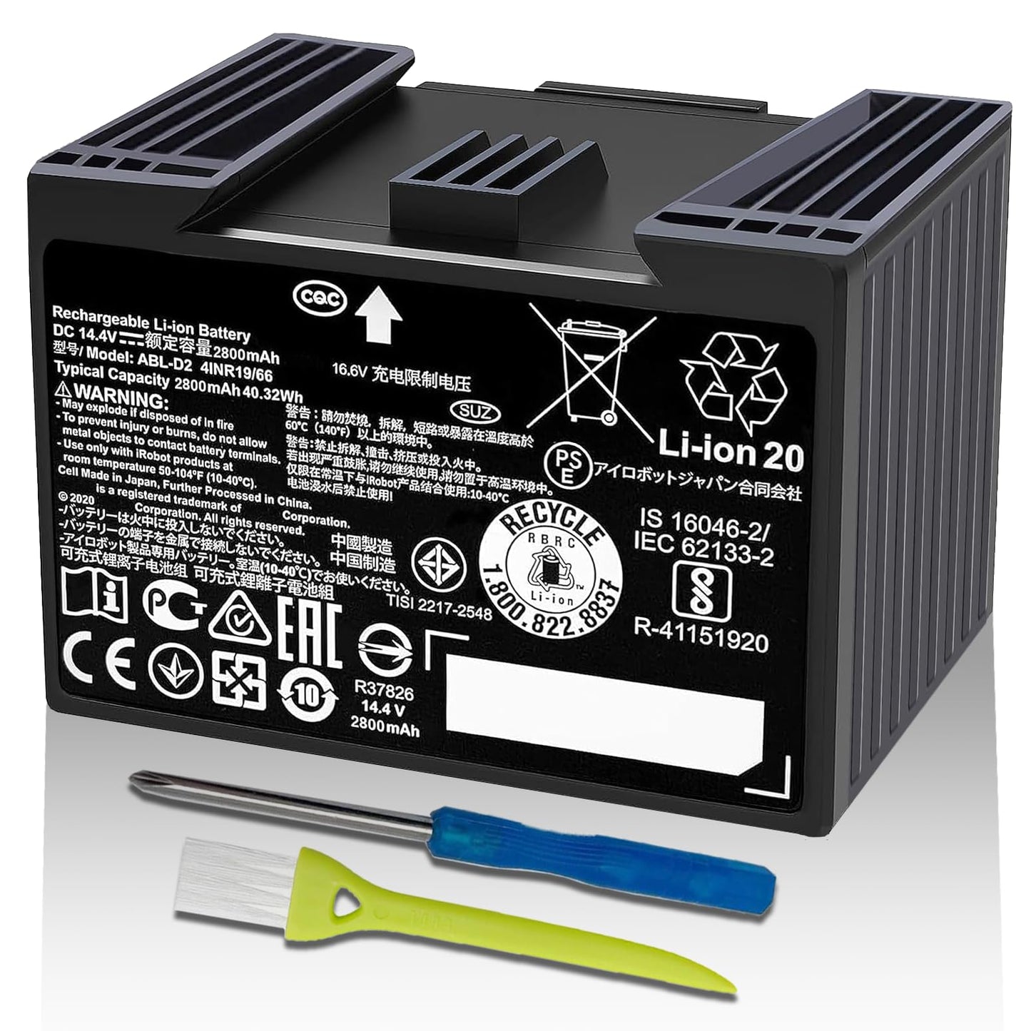 ABL-D2 Battery Replacement for iRobot Roomba j7 i7 i8 i4 i3 e5 e6 Series j7+ j7550 i4 i4+ i8+,for Roomba Combo j5 i5 j7+ j9+Series Base Robots Blade battery for roomba,Roomba Battery 2800mAh