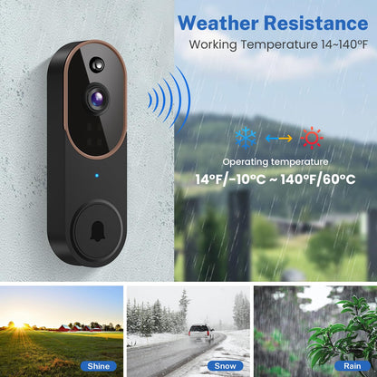 Orbitell Wireless Wi-Fi Video Doorbell Camera with Two Way Audio, AI Motion Detection, Night Vision and Cloud Storage, 2.4G Wi-Fi only