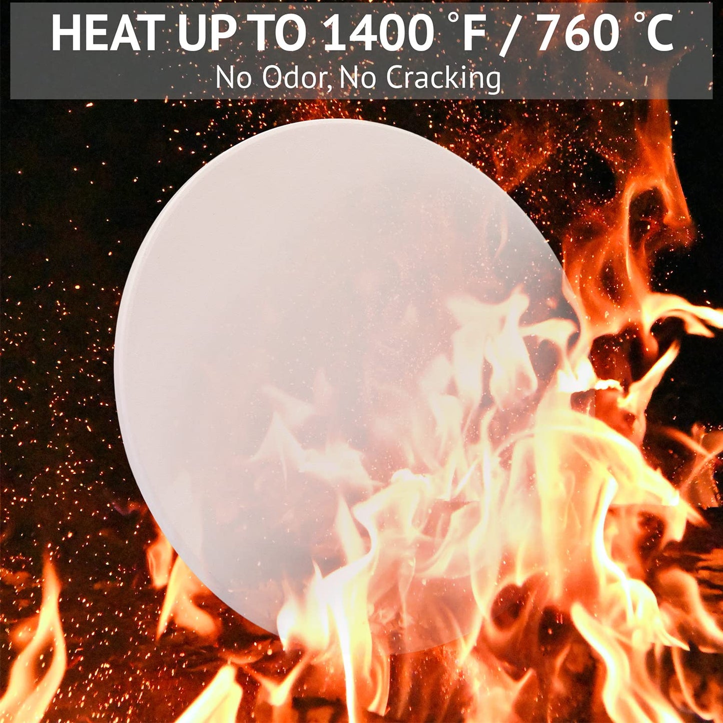 Waykea 14 Inch Pizza Stone Cordierite Baking Stone for Oven & Grill, Heavy Duty BBQ Grilling Pizza Pan Large Oven Stone for baking, Ideal for Cooking Crispier Crust Pizza, Bread and More