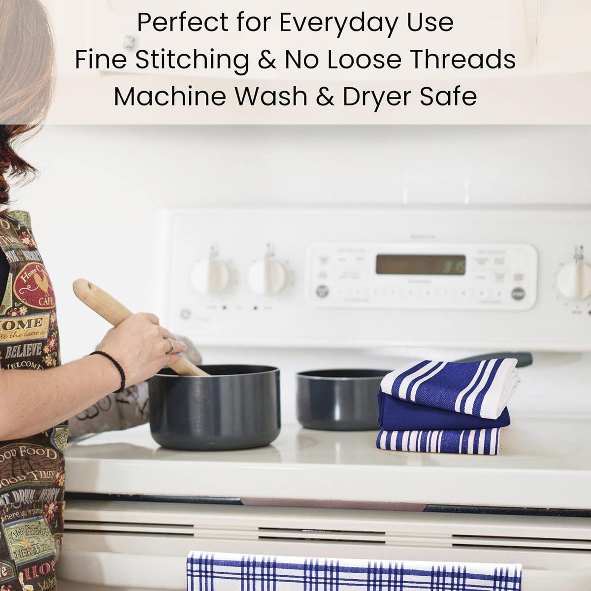 5 Pack 16x28 Cotton Clinic Assorted Kitchen Towels Soft Absorbent Quick Drying Table & Kitchen Linen - Dish Towels