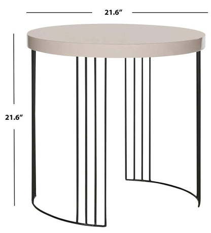 Safavieh Home Collection Kelly Mid-Century Modern Taupe and Black Side Table